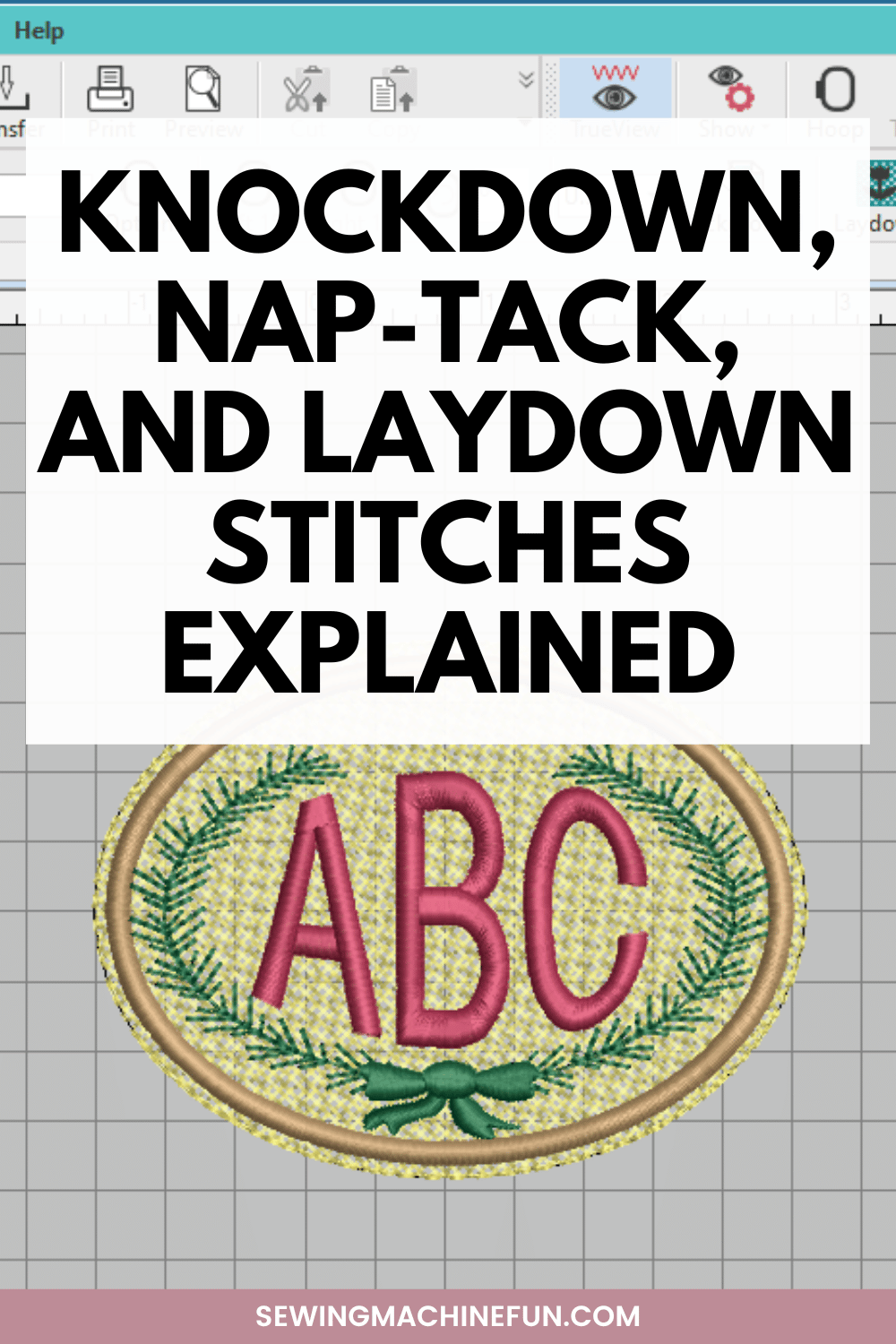 Adding A Knockdown Stitch Or Its Equivalent In Machine Embroidery