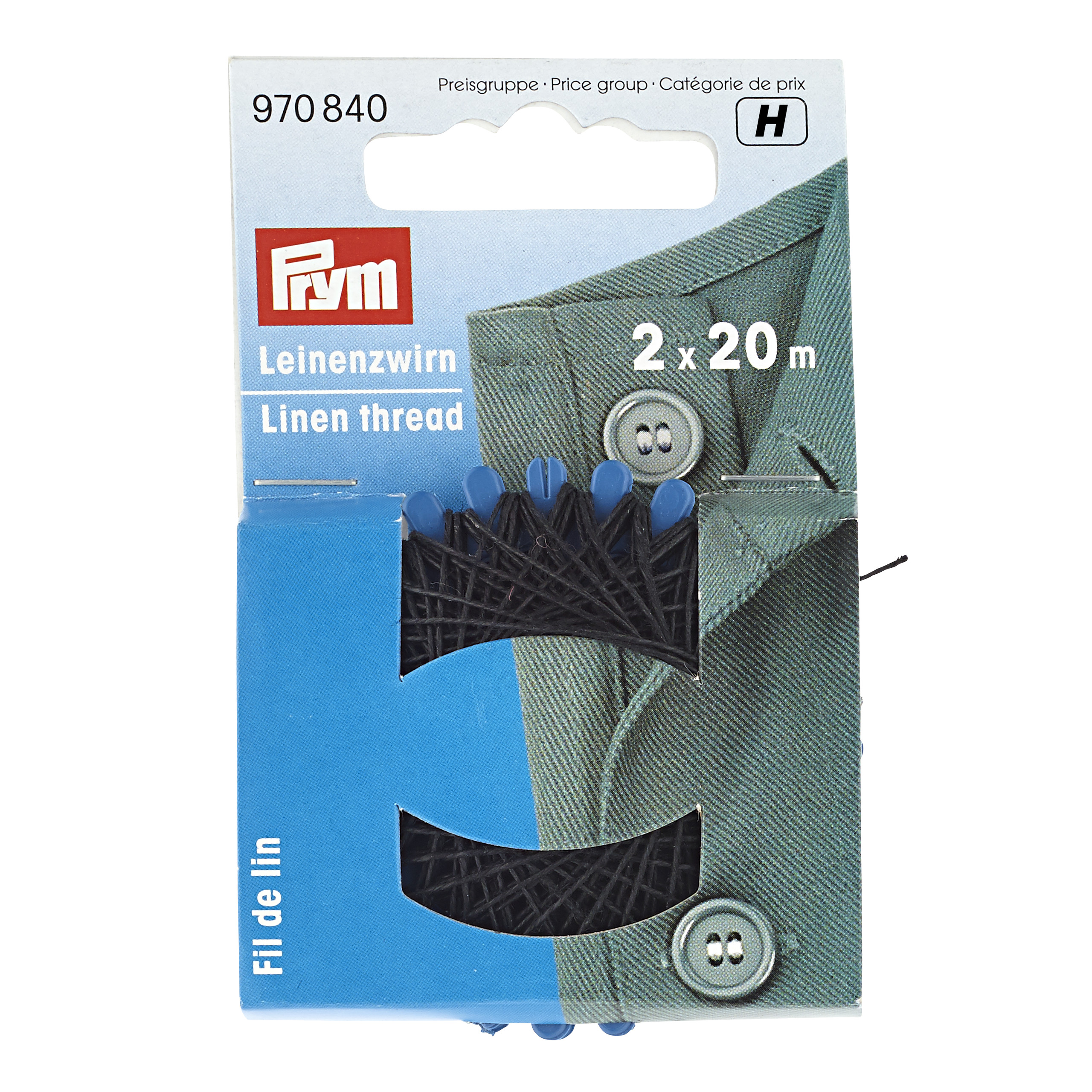 Linen thread, black, 20m Sewing Machines Ireland