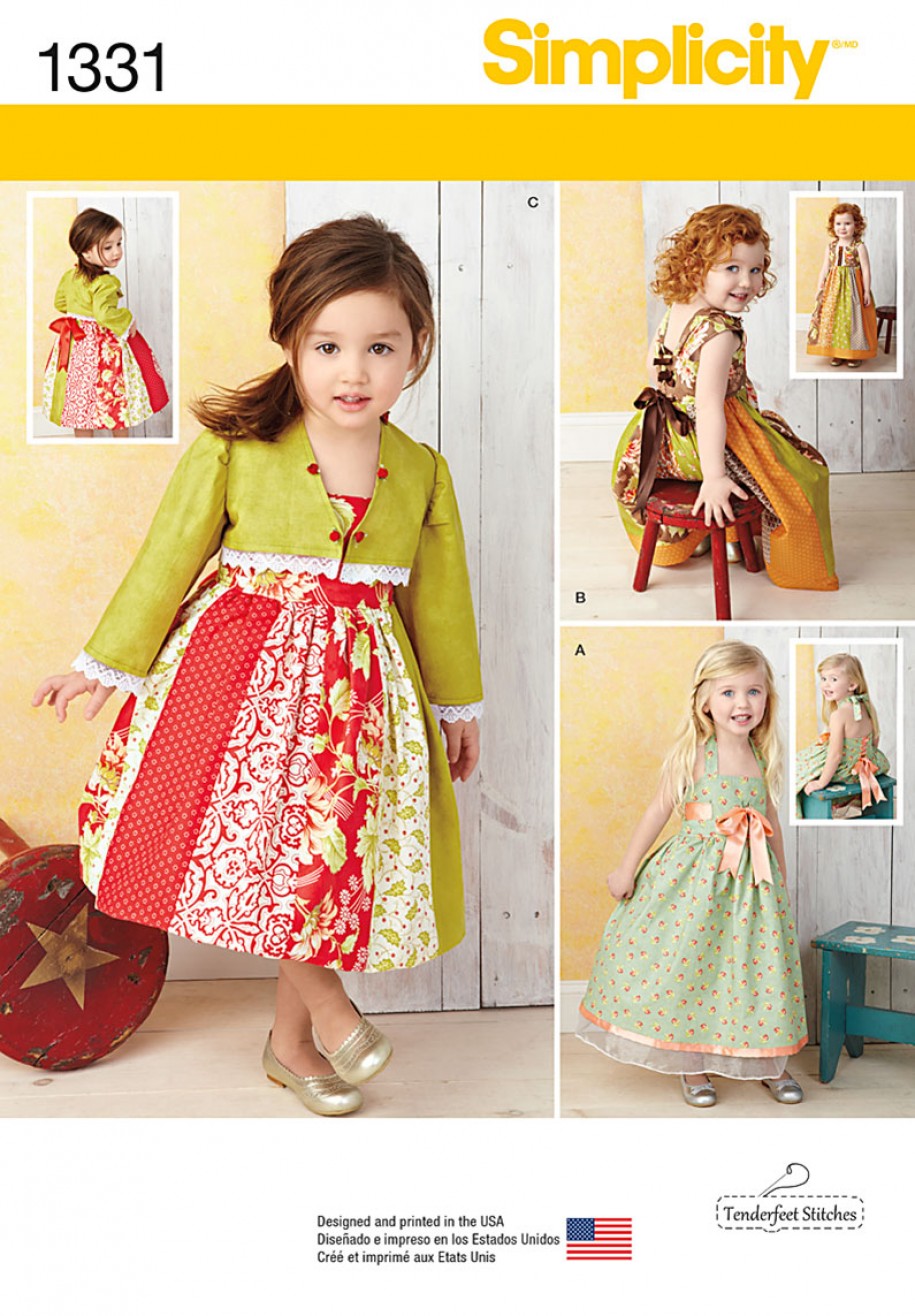 (Discontinued) Simplicity Sewing Pattern 1331 Toddlers' Dress and
