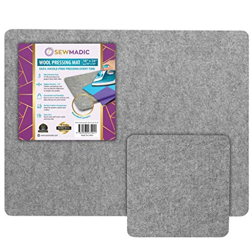 Wool Pressing Mat for Quilting 18 x 24” Plus 10 x 10″ Portable Size