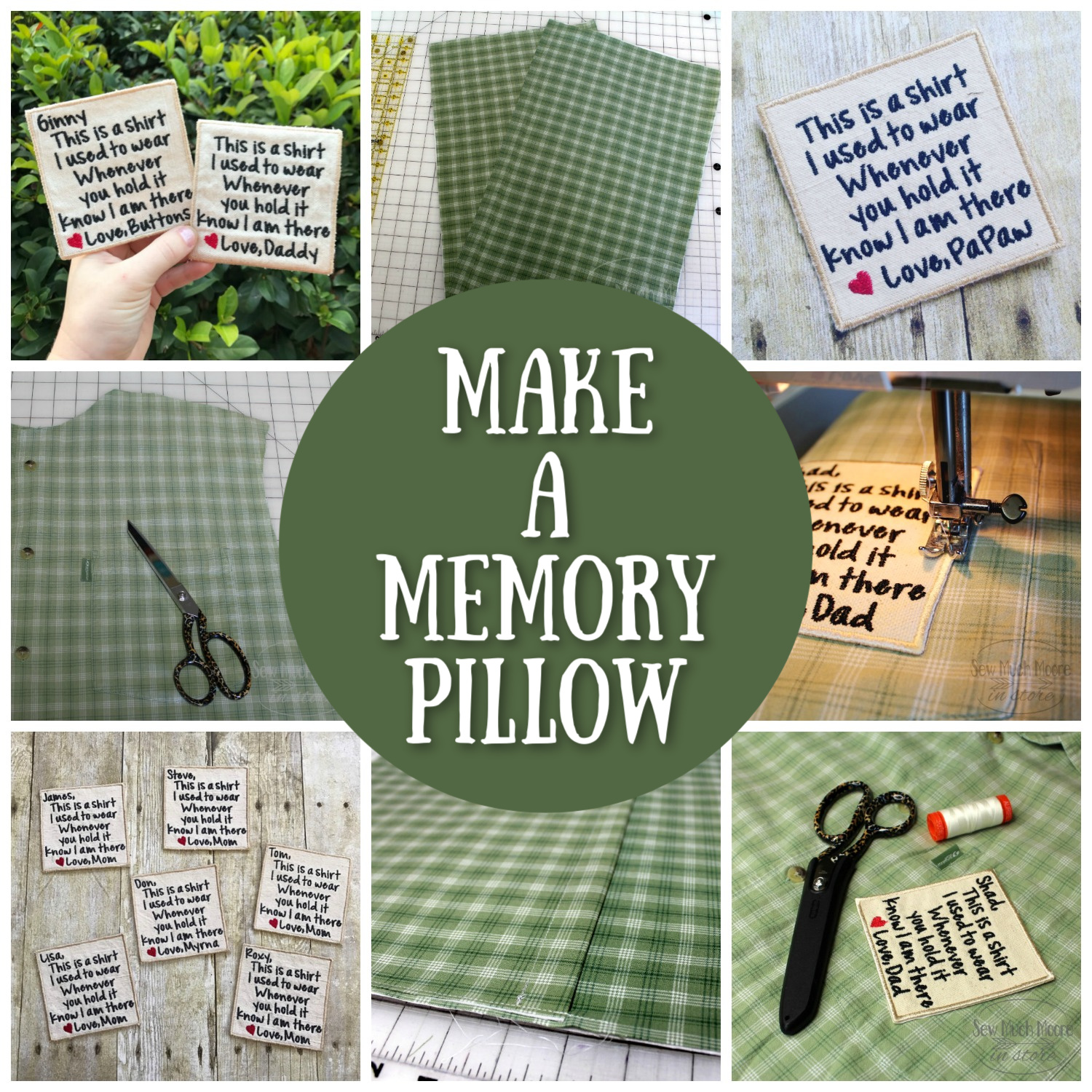 Make a Memory Pillow from a Men's Shirt Sew Much Moore