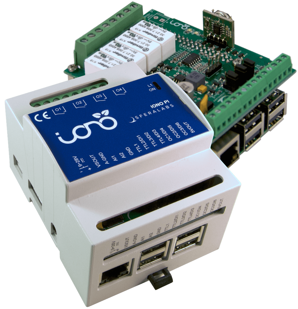 Iono Pi Raspberry Pi PLC Relays Digital/Analog I/O 1Wire DIN Rail CE