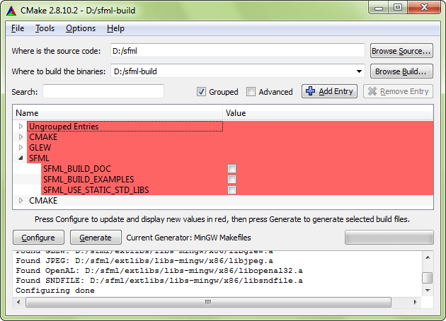 Compiling SFML with CMake (SFML / Learn / 2.0 Tutorials)