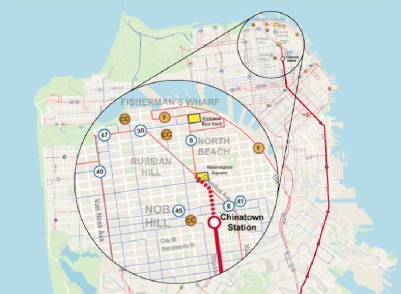 Atlantic Terminal To Chinatown Subway Map Central Subway Extension Looking to the North and West SFMTA