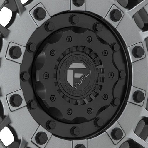 Fuel Bolt On Center Cap Matte Black /gunmetal 8Lug Extra Tall Fuel