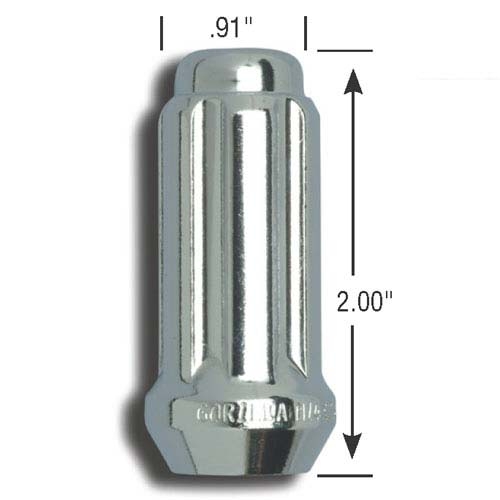 Pack Of Six 14mm X 1.5 Cone Seat Spline Lug Nuts Gorilla 26145HTX6