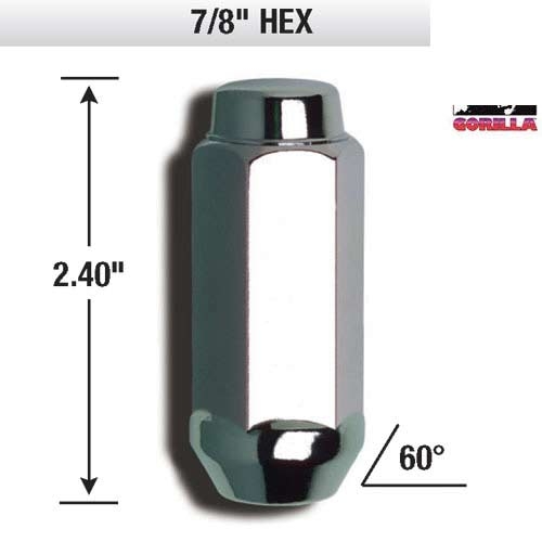 14mm X 2.0 Duplex Acorn Extra Long Heat Treated Lug Nuts (4 Pack