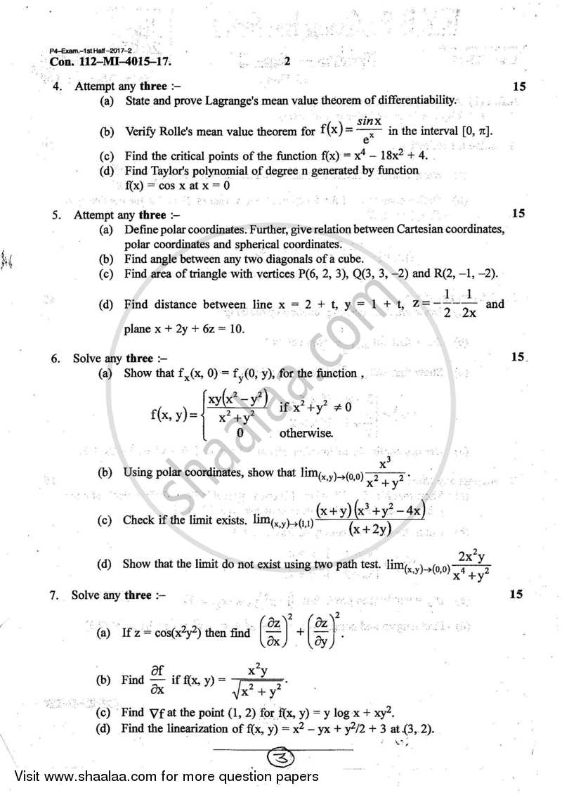 Mathematics 1 20162017 B.Sc Computer Science (IDOL