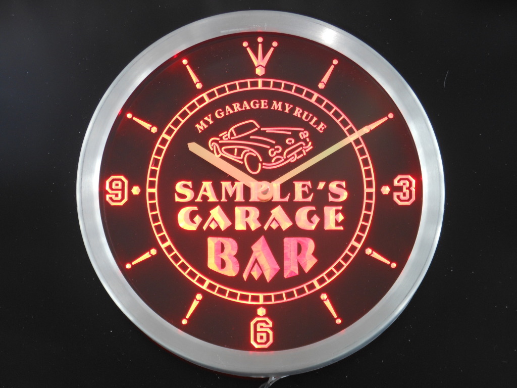 Garage Car Repair Personalized Your Name Bar Neon Led Clock [Name