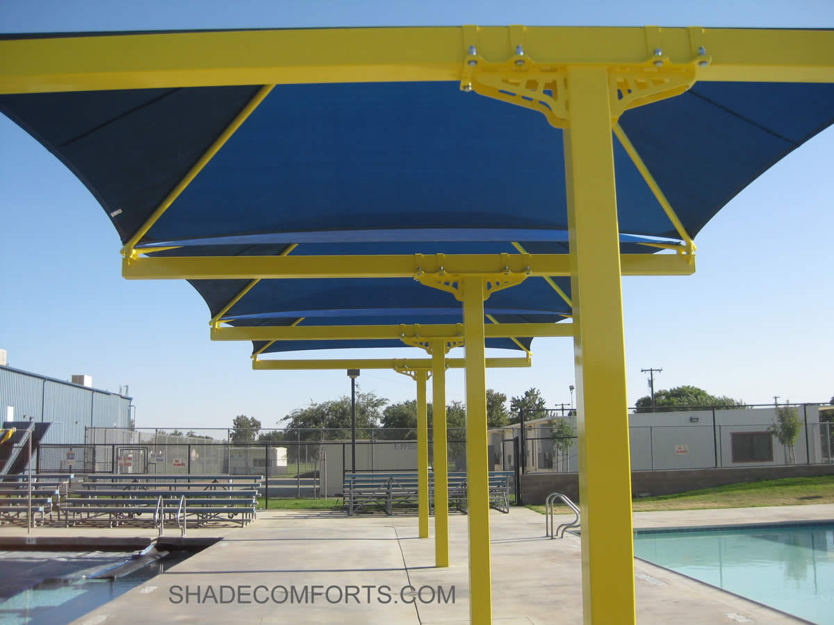 Shade Canopies Cover NorCAL Swimming Pool