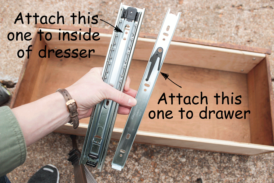 How to Install Drawer Slides on a Vintage Dresser Shades of Blue