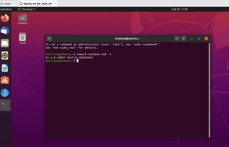 Check VMare tools version in Terminal