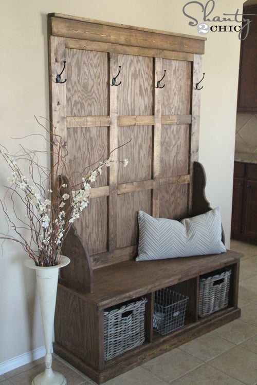 How To Build A Hall Tree Storage Bench PDF Woodworking