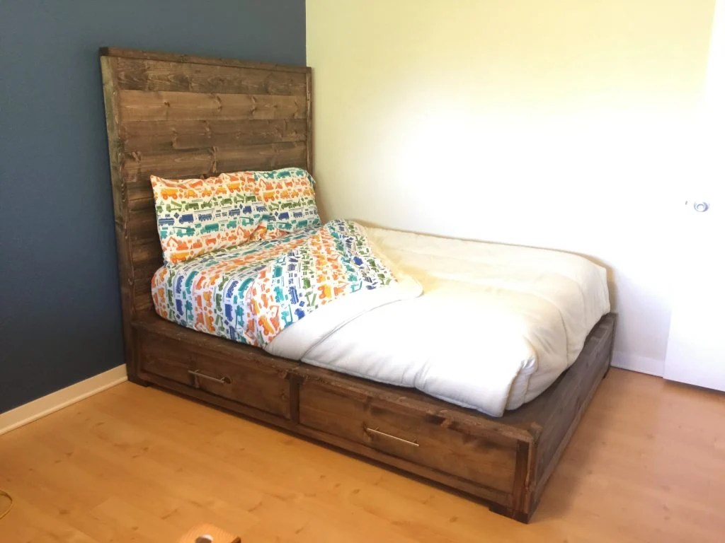 DIY Full or Queen Size Storage Bed Shanty 2 Chic