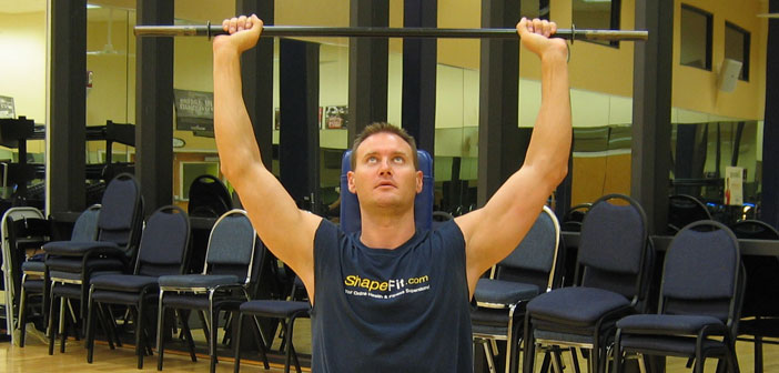 Seated Barbell Deltoid Military Press Shoulder Exercise Guide