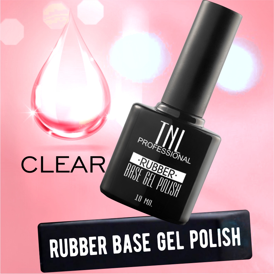 Rubber Base Gel Polish With Low Thickness TNL 10 ml (total clear) 💎