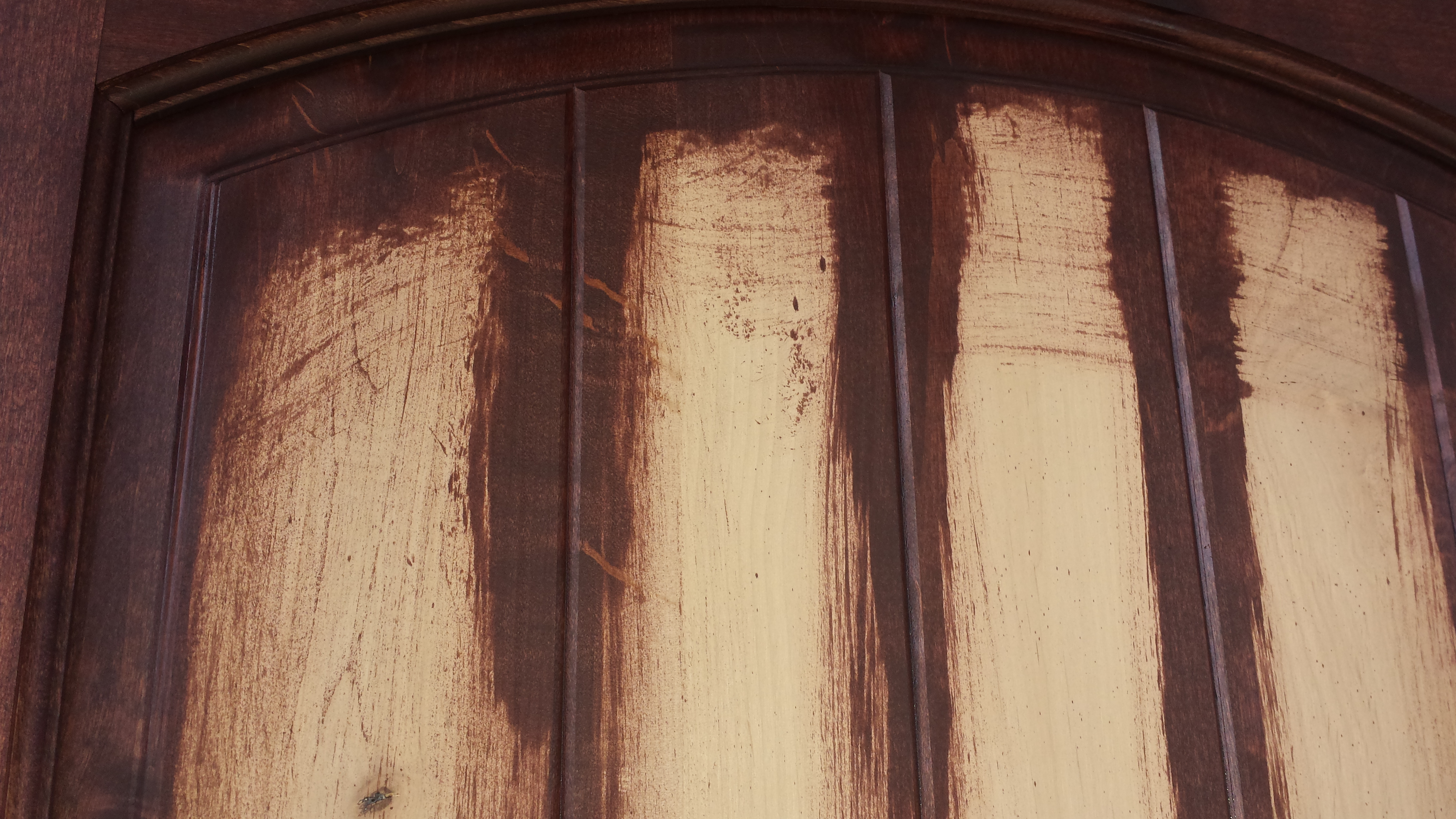 How to stain a wood door.