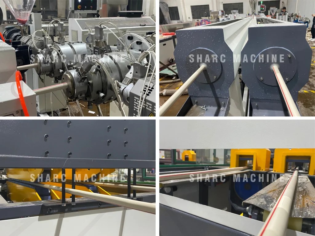 Dual output PVC pipe manufacturing machine test site SHARC