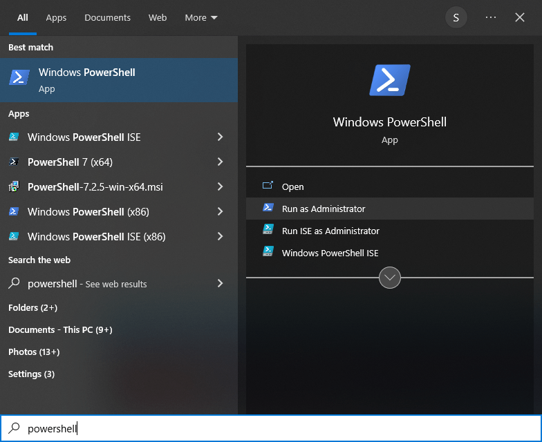 PowerShell script execution