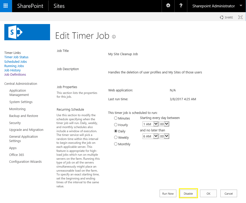 EnableDisable Timer Jobs using PowerShell in SharePoint SharePoint Diary