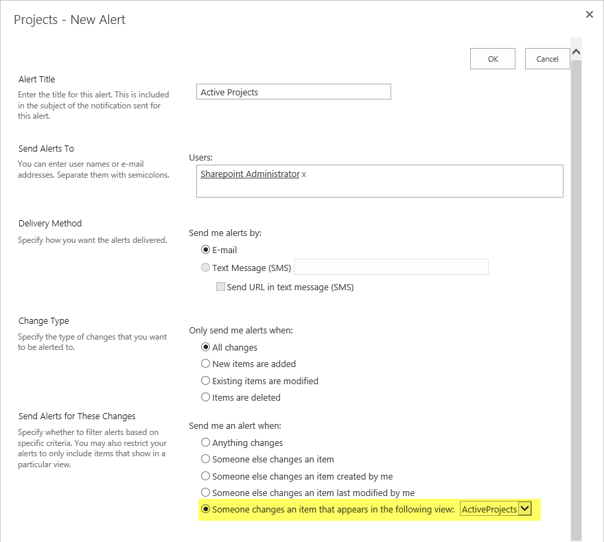 How to Create an Alert on List View in SharePoint? SharePoint Diary