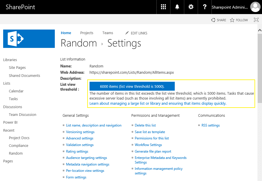 List View Threshold in SharePoint Online FAQs SharePoint Diary