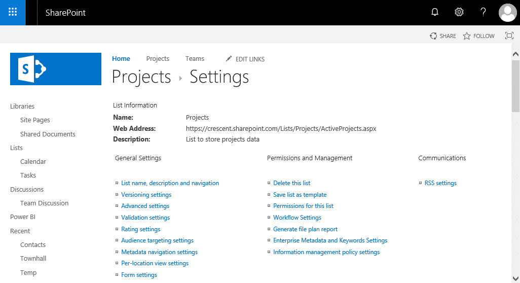 SharePoint Online Configure List Settings using PowerShell