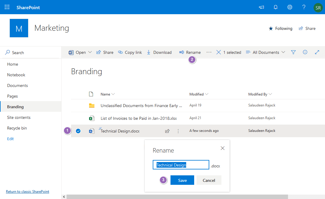 SharePoint Online Rename Files in Document Library using PowerShell