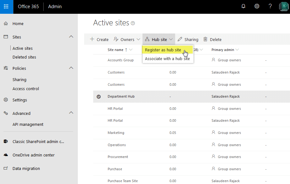 How to Create Hub Sites in SharePoint Online Step by Step SharePoint