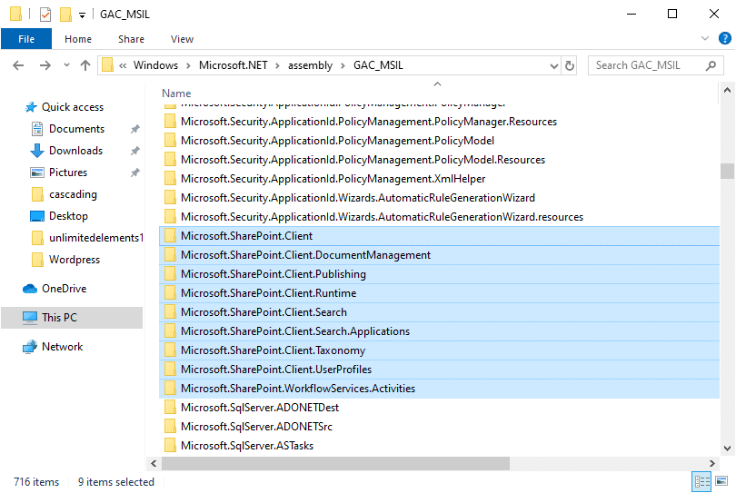 ImportModule Could not load type 'Microsoft.SharePoint