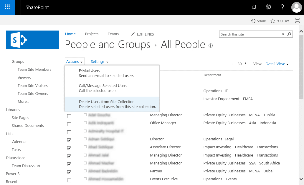 SharePoint Online Delete User from User Information List SharePoint