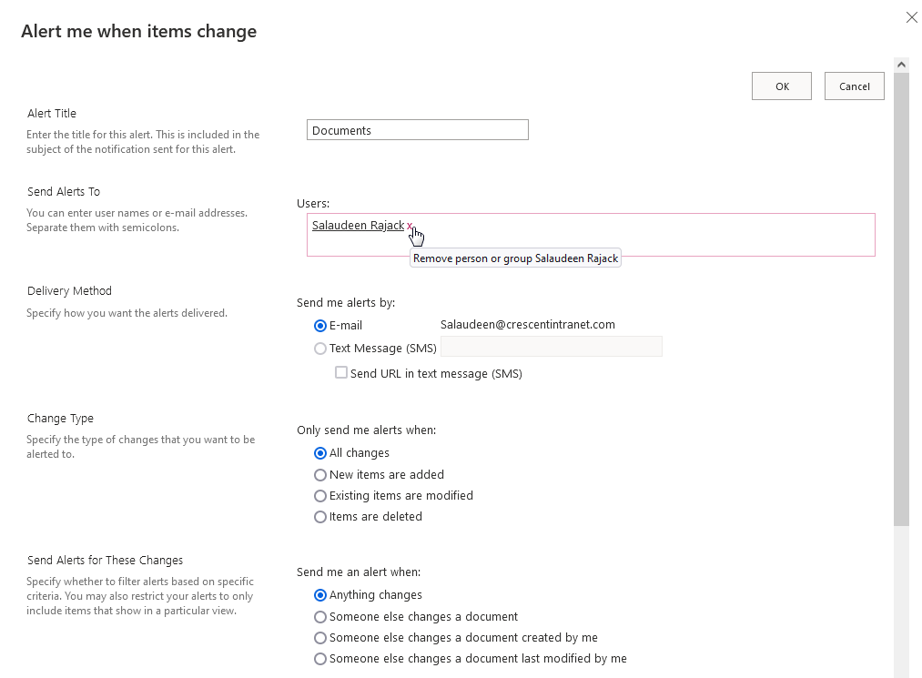 SharePoint Online How to Create Alert for Other Users? SharePoint Diary