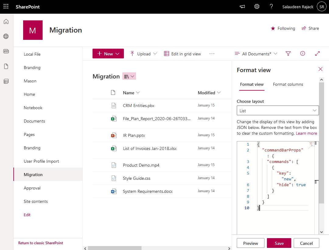 Hide a Button in SharePoint Online List or document library Toolbar