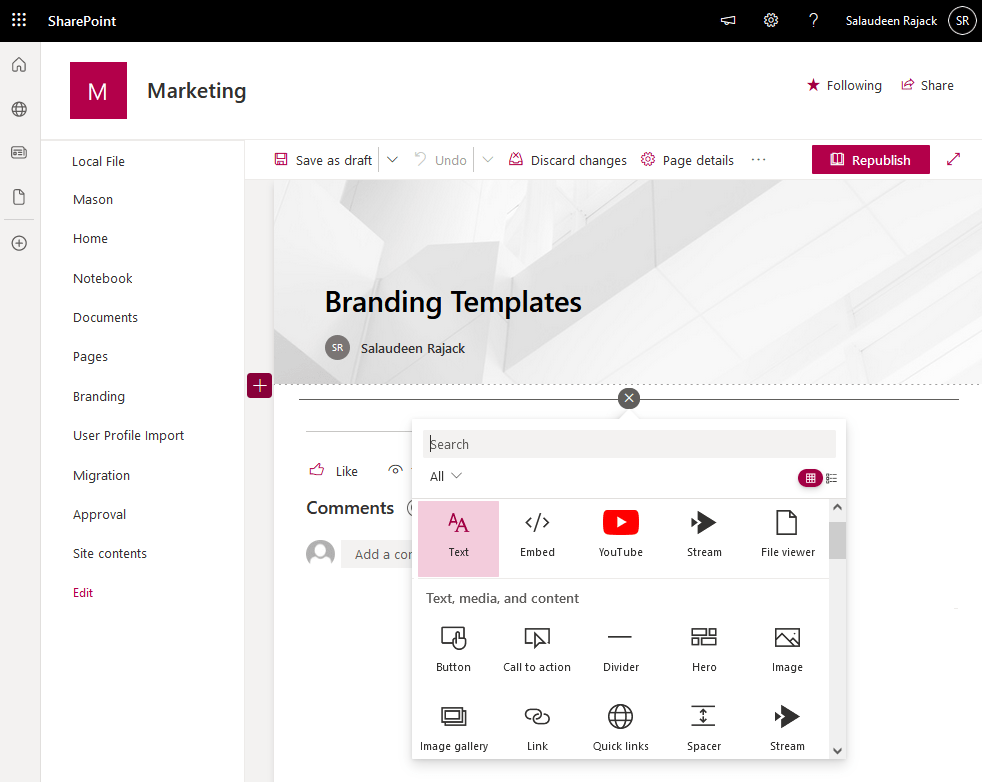 SharePoint Online Add  Part to a Modern Page using PowerShell