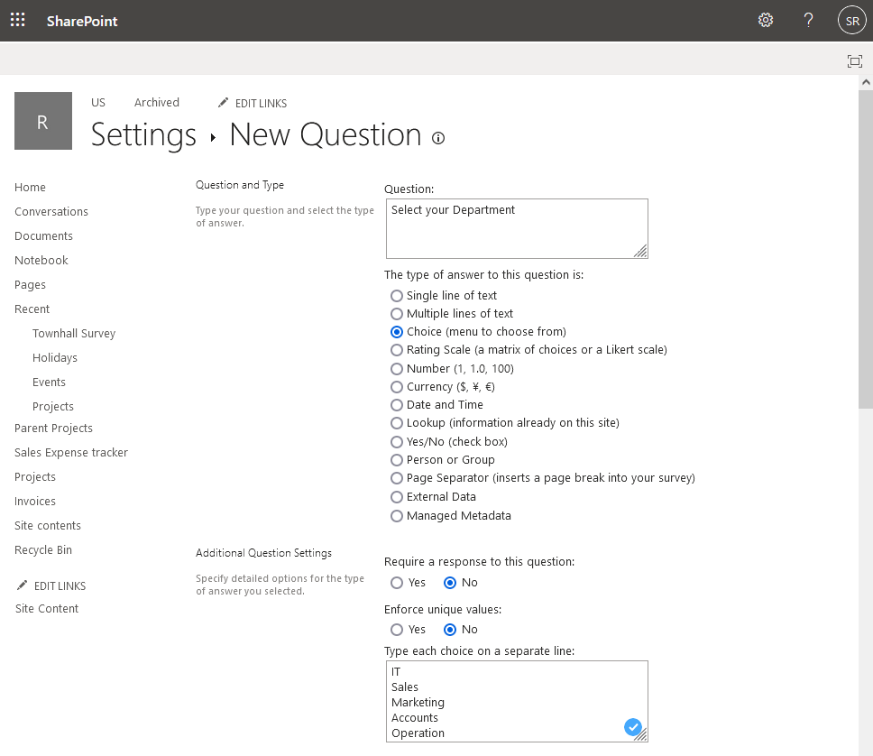 How to create a survey in SharePoint Online? SharePoint Diary