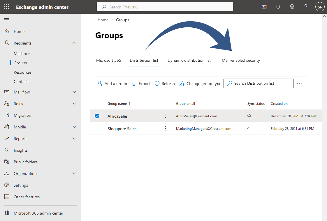 Office 365 Convert Distribution List to Security Group using