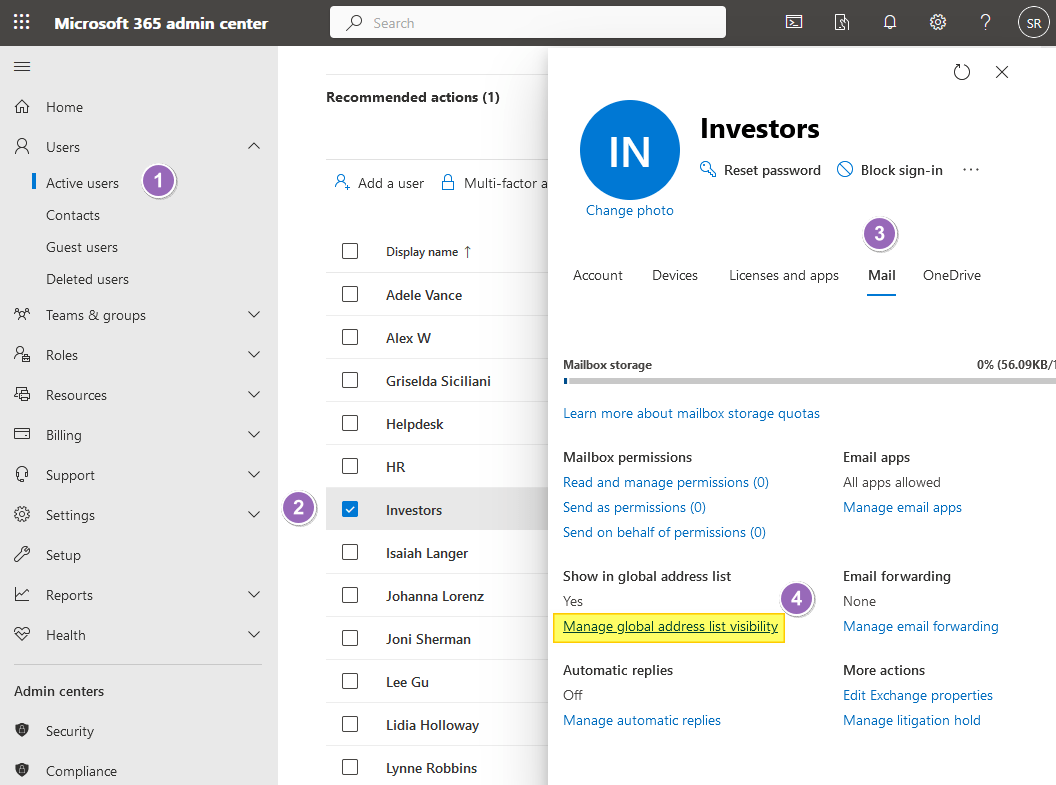 Office 365 How to Hide User from Global Address List? SharePoint Diary