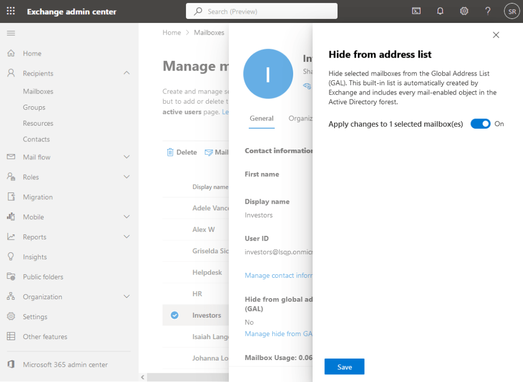 Office 365 How to Hide User from Global Address List? SharePoint Diary