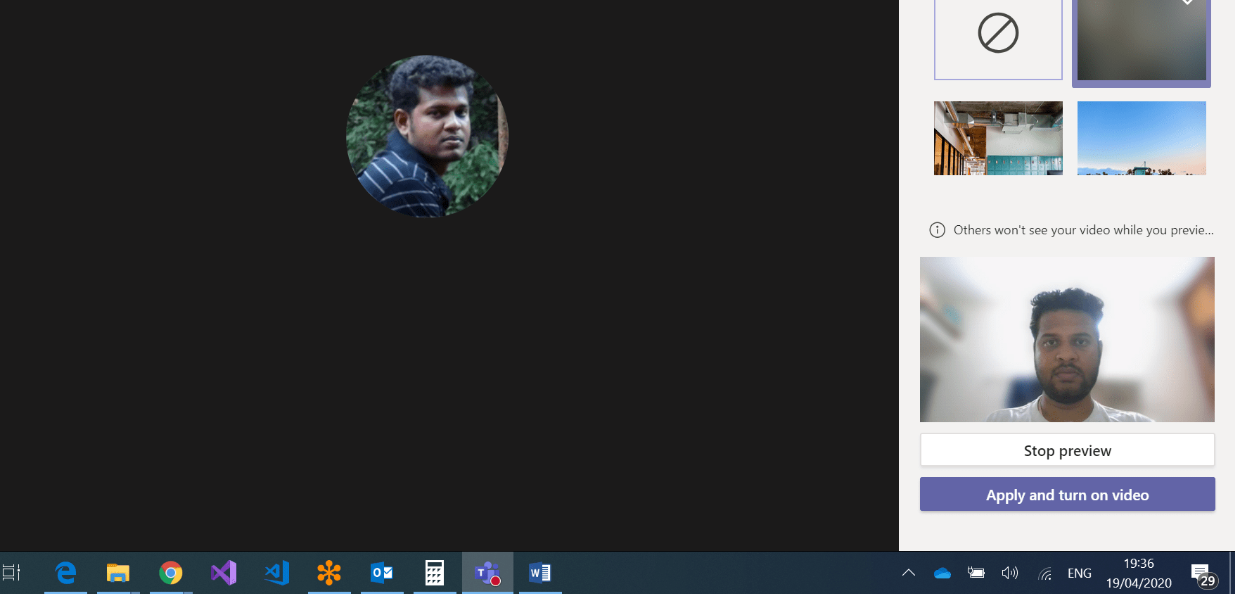 MS Teams Show Background Effects Set Custom Image as Background of
