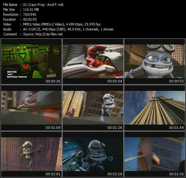 Crazy Frog Videos. Download Crazy Frog Music Video Axel F