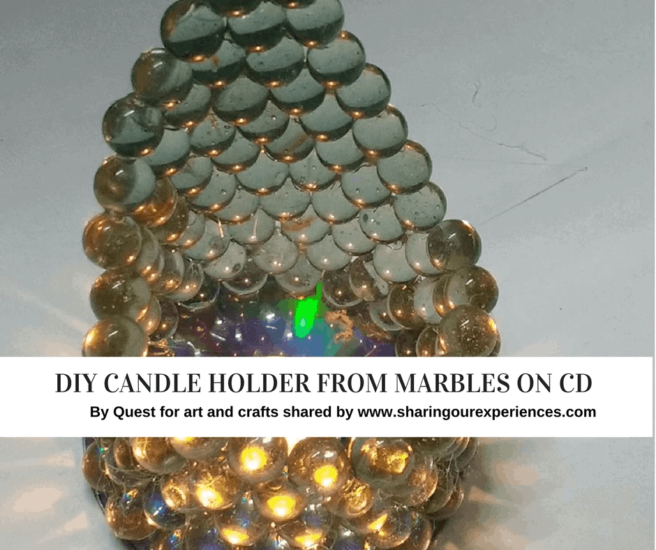 DIY Candle Stand from Marbles and an Old CD Sharing Our Experiences