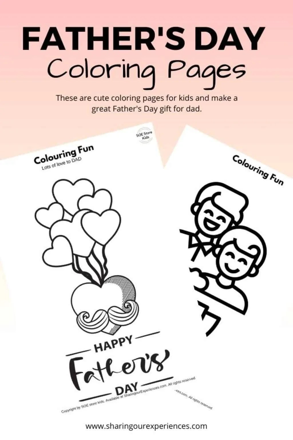 Father's Day Printable Worksheets for kids | Sharing Our Experiences