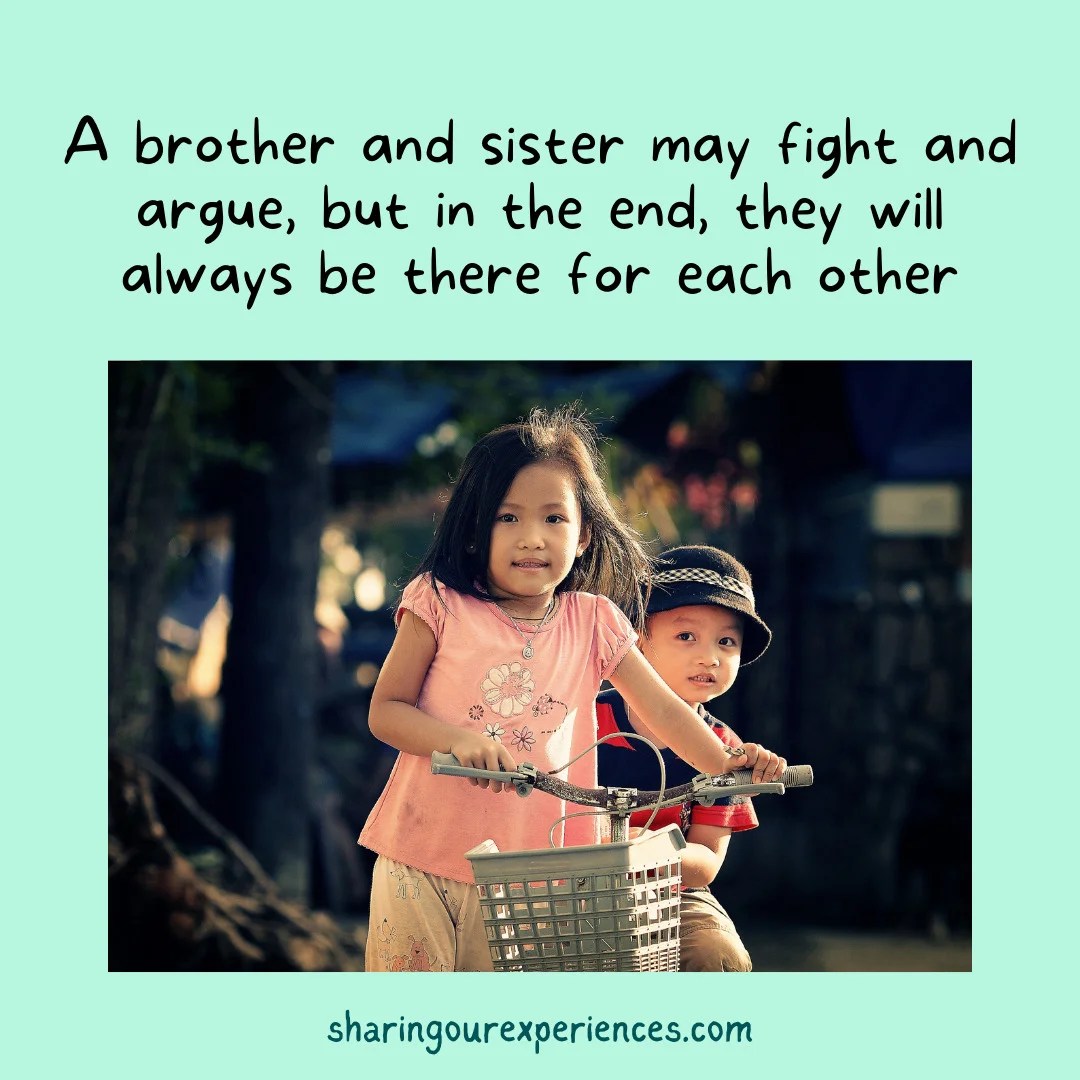 Funny and Heartwarming quotes about brother and sister Sharing Our