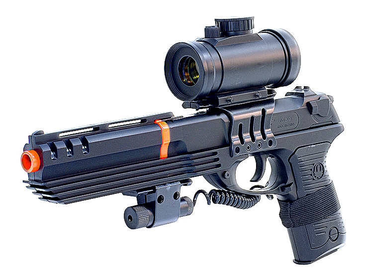 M39GL++ Airsoft Gun Pistol Hand Gun With Laser & Red Dot Sco
