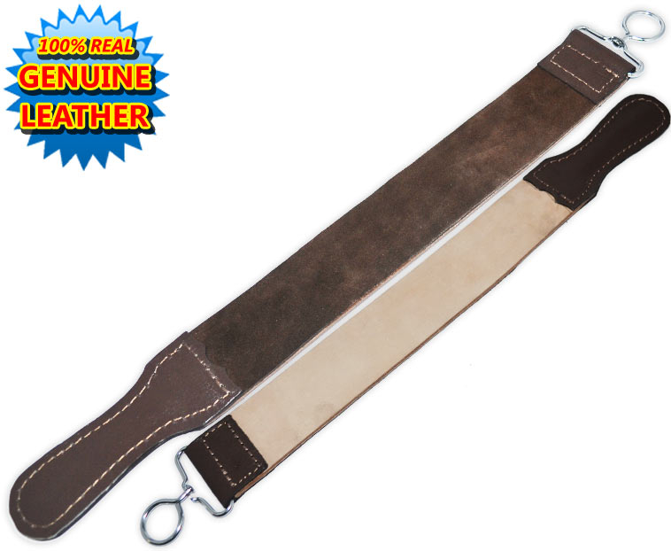 Genuine Leather Strop Barber Type With Hook For Blade Sharpening