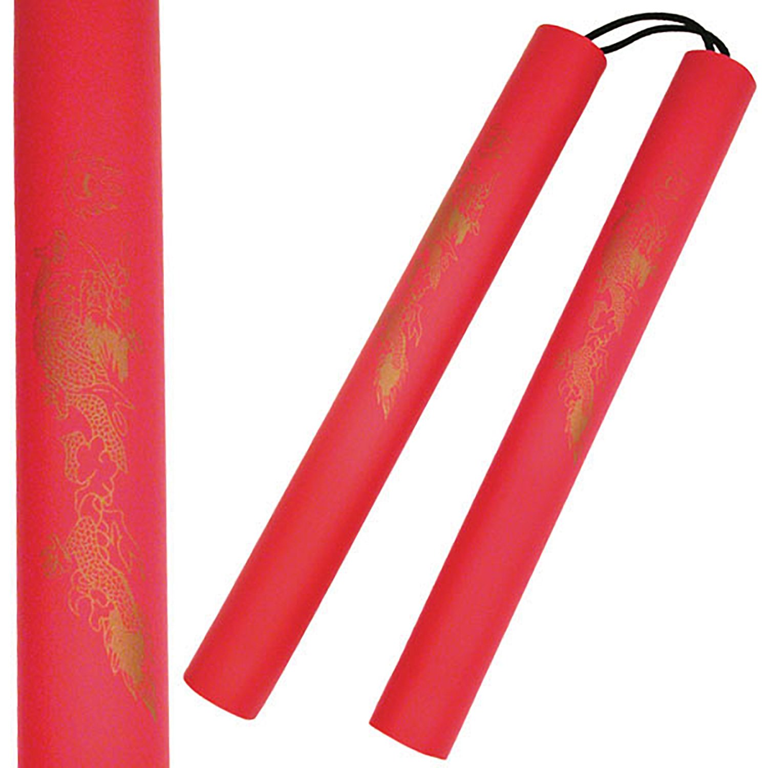 Nunchaku Foam Padded Corded Red Dragon Nunchucks6R0801R
