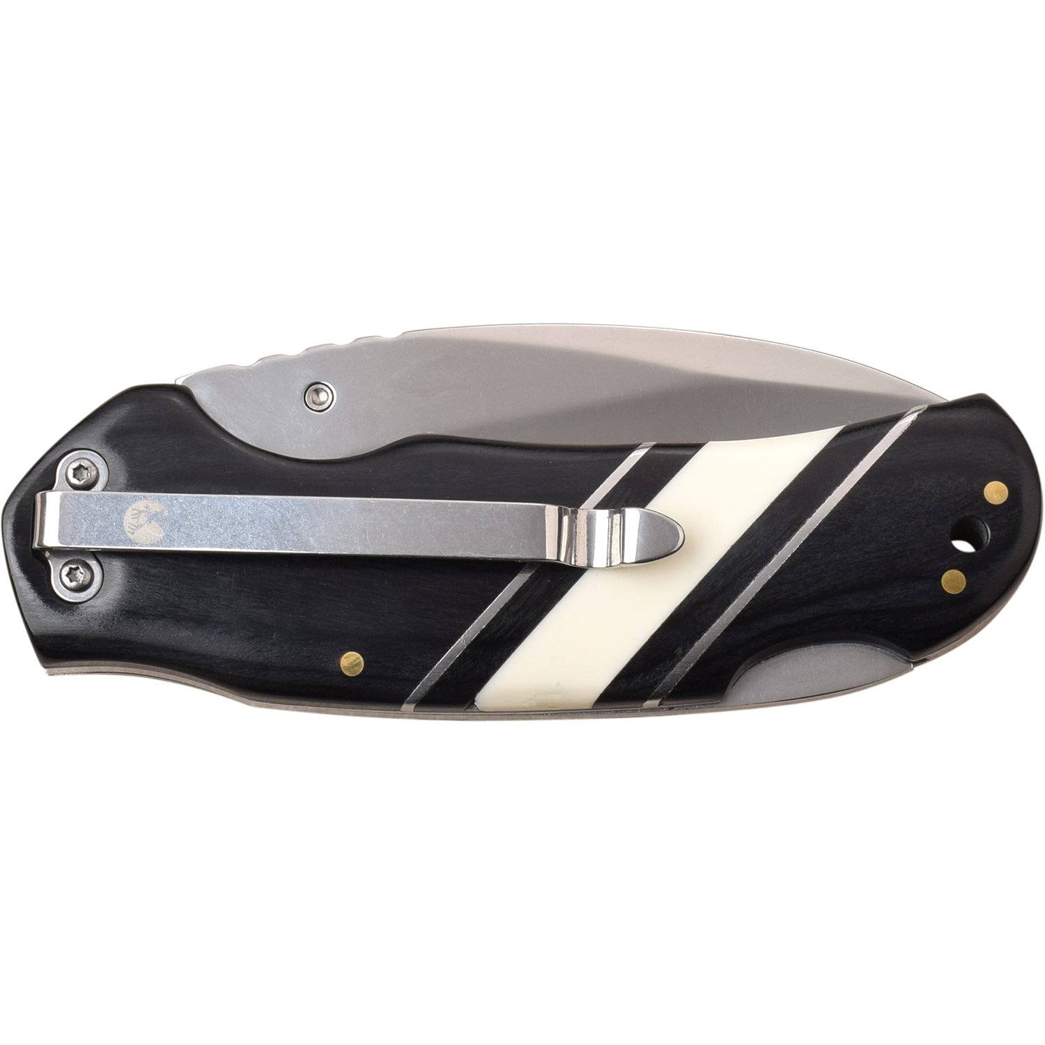 Folding Knife Classic 3.25" Mirror Blade Black Wood Bone Han