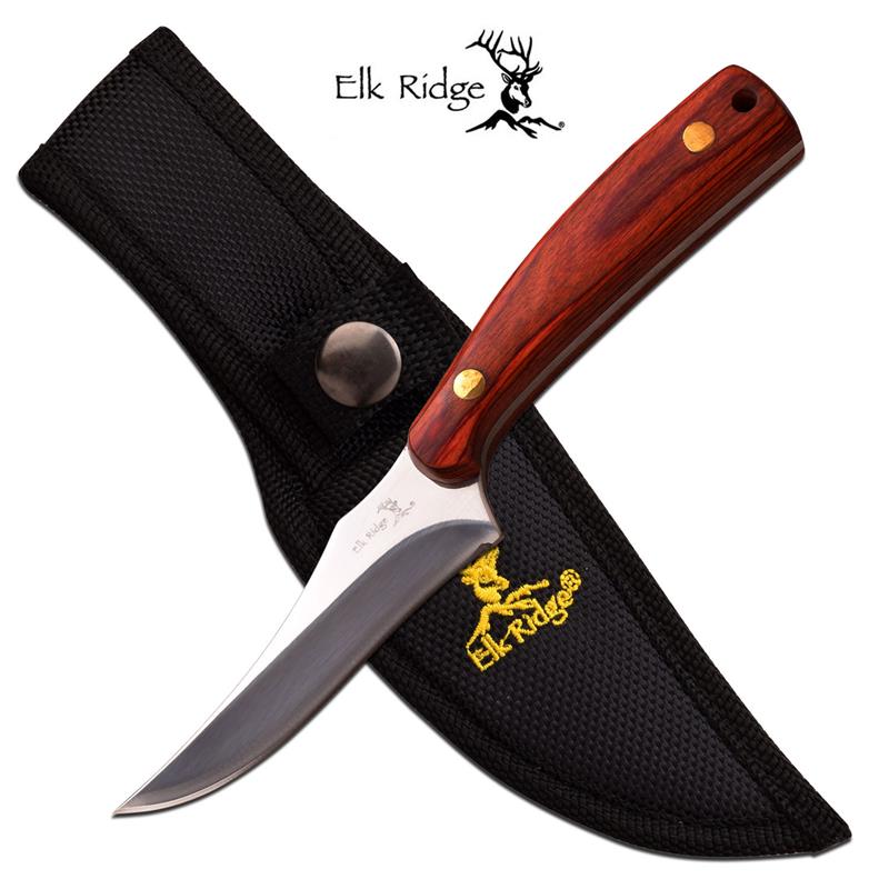 Elk Ridge Fixed Blade Hunting Skinning Knife Pakkawood Handle