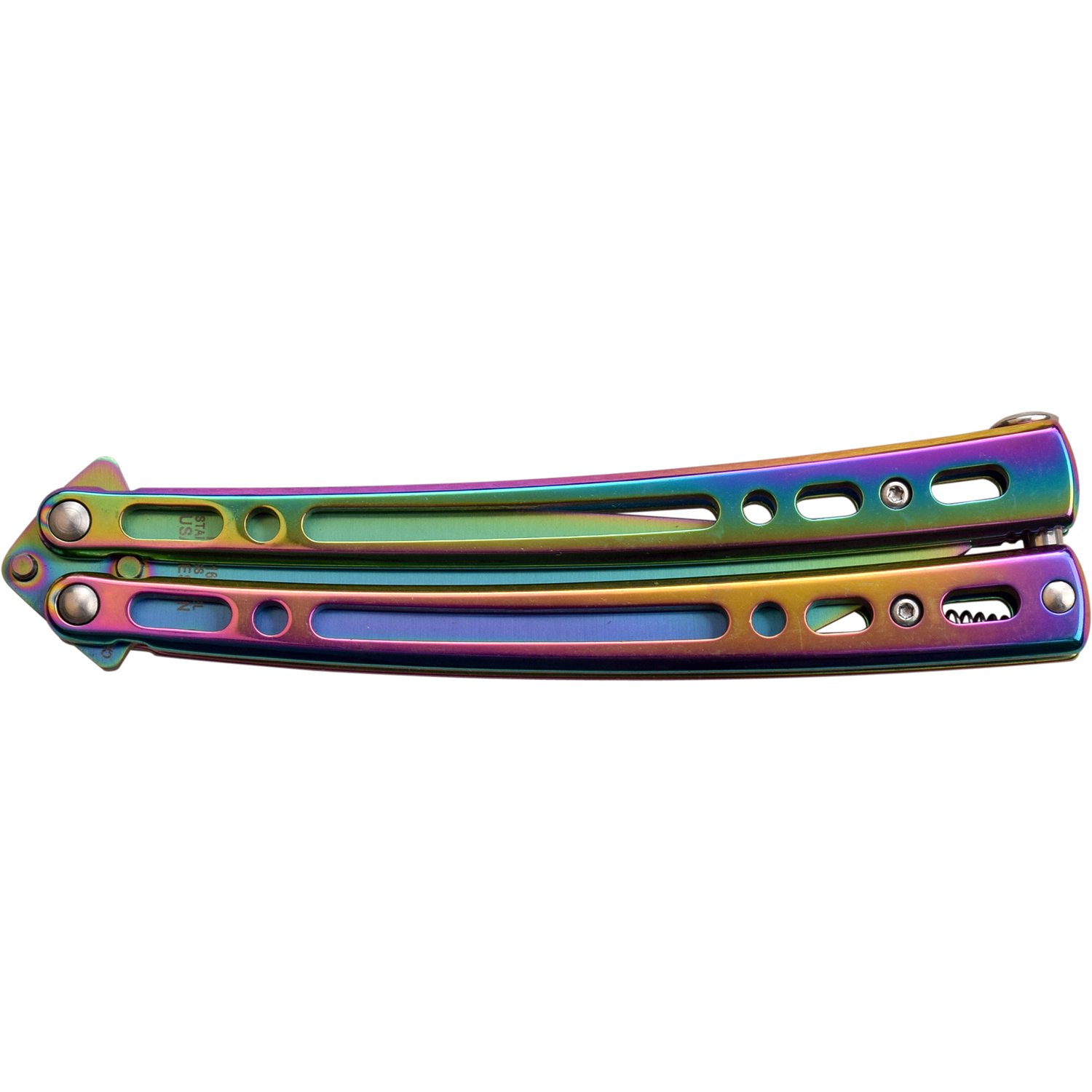Butterfly Trainer 4 Inch Rainbow Tanto Blade Balisong Knife