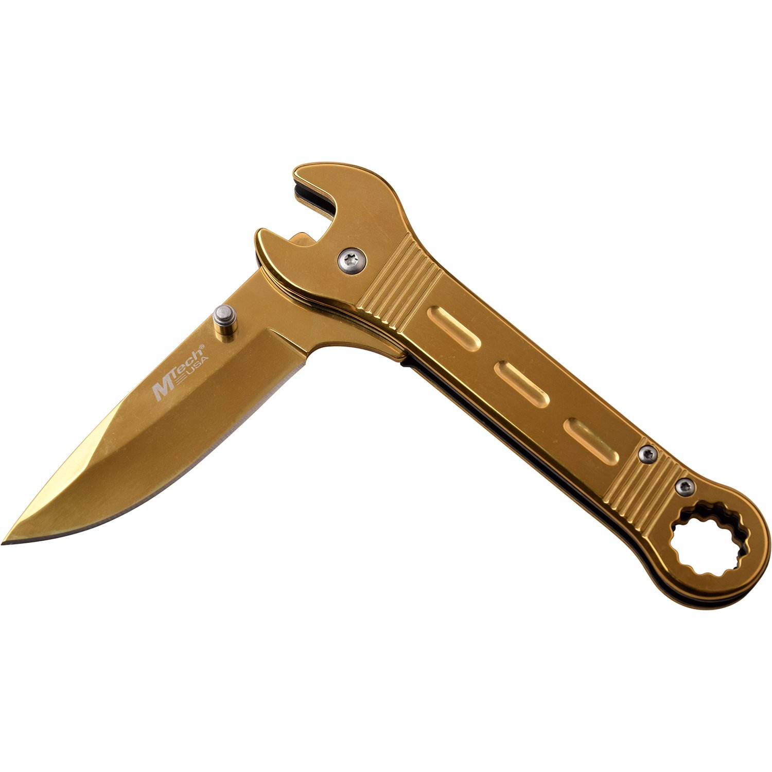 Gold Blade Mechanic Wrench Handle Assisted Opening Knife6N3